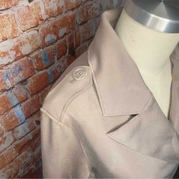 Joie Tan Gray Double Breasted Peacoat Moto Jacket Small S - Picture 5 of 9